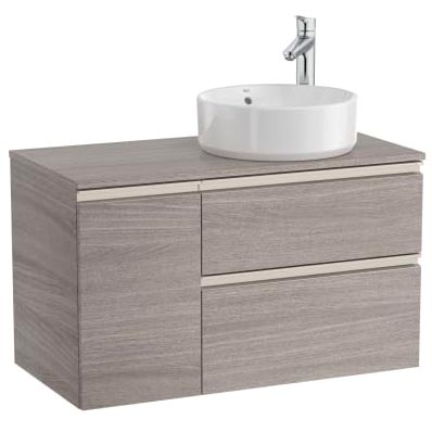 [PROCA851502547] Mueble base The Gap/Hebe c/2 cajones, p/lavabo de sobre encimera derecha, 900x460x537 mm, gris mate, (A851502547)
