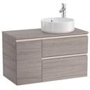 Mueble base The Gap/Hebe c/2 cajones, p/lavabo de sobre encimera derecha, 900x460x537 mm, gris mate, (A851502547)