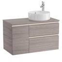 Mueble base The Gap/Hebe c/2 cajones, p/lavabo de sobre encimera derecha, 900x460x537 mm, azul mate, (A851502548)
