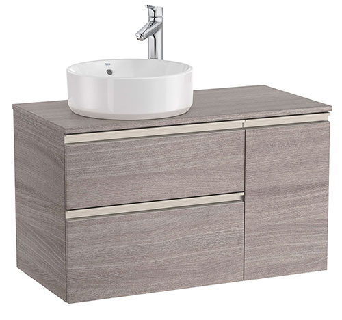 [PROCA851503402] Mueble base The Gap/Hebe c/2 cajones p/lavabo de sobre encimera izquierda, 900x460x537 mm, roble city texturizado, (A851503402)