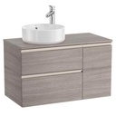 Mueble base The Gap/Hebe c/2 cajones, p/lavabo de sobre encimera izquierda, 900x460x537 mm, blanco mate, (A851503509)