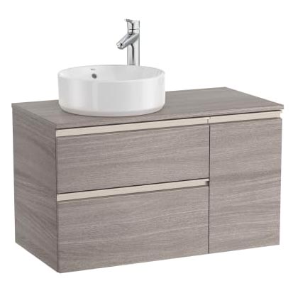 [PROCA851503547] Mueble base The Gap/Hebe c/2 cajones, p/lavabo de sobre encimera izquierda, 900x460x537 mm, gris mate, (A851503547)