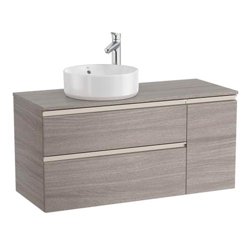 Mueble base The Gap c/2 cajones, p/lavabo de sobre encimera izquierda, 1100x460x537 mm, gris mate, (A851505547)