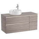 Mueble base The Gap c/2 cajones, p/lavabo de sobre encimera izquierda, 1100x460x537 mm, azul mate, (A851505548)