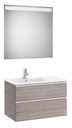 Conjunto Pack The Gap (mueble base c/2 cajones, lavabo izquierda y espejo LED) 805x460x537 mm, roble city text., (A851512402)