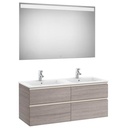 Conjunto Pack The Gap (mueble base c/4 cajones, lavabo doble y espejo LED) 1200x460x537 mm, gris mate, (A851516547)