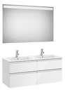 Conjunto Pack The Gap (mueble base c/4 cajones, lavabo doble y espejo LED) 1200x460x537 mm, blanco brillo, (A851516806)