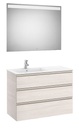 Conjunto Pack The Gap (mueble base c/3 cajones, lavabo izquierda y espejo LED) 1005x460x763 mm, fresno nórdico, (A851522434)