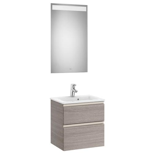 Conjunto Pack The Gap (mueble base compacto c/2 cajones, lavabo y espejo LED) 505x380x537 mm, blanco mate, (A851525509)