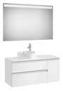Conjunto Pack The Gap (mueble base 2 caj., espejo LED, p/lav. sobre encim. izq.) 1100x460x537 mm, blanco brillo, (A851536806)