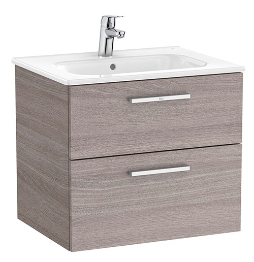 Conjunto Unik New Victoria (mueble base c/2 cajones y lavabo) 605x453x515 mm, roble city texturizado, (A851592402)
