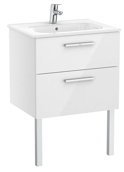 Conjunto Unik New Victoria (mueble base c/2 cajones y lavabo) 605x453x515 mm, blanco brillo, (A851592806)