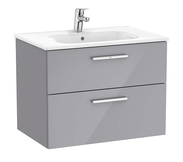 Conjunto Unik New Victoria (mueble base c/2 cajones y lavabo) 705x453x515 mm, gris brillo, (A851593516)