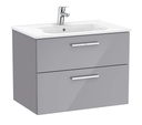 Conjunto Unik New Victoria (mueble base c/2 cajones y lavabo) 705x453x515 mm, gris brillo, (A851593516)