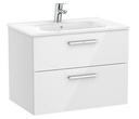 Conjunto Unik New Victoria (mueble base c/2 cajones y lavabo) 705x453x515 mm, blanco brillo, (A851593806)