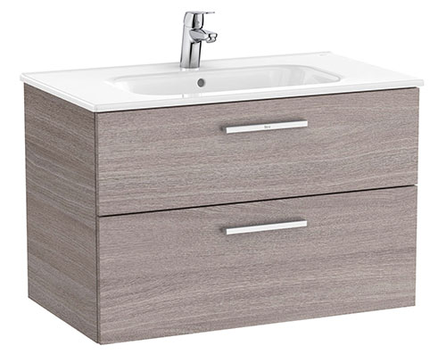 Conjunto Unik New Victoria (mueble base c/2 cajones y lavabo) 805x453x515 mm, roble city texturizado, (A851594402)