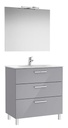 Conj. Pack Family New Victoria (mueble base 3 caj., lavabo, espejo, aplique LED) 805x453x741 mm, gris brillo, (A851608516)