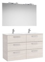 Conj. Pack New Victoria (mueble base 6 caj., lav. doble, esp., 2 ap. LED) 1190x453x741 mm, fresno nórdico, (A851609434)