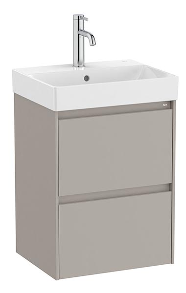 Conjunto Unik Ona (mueble base compacto c/2 cajones y lavabo de FINECERAMIC) 450x360x645 mm, gris mate, (A851681510)