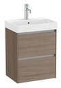 Conjunto Unik Ona (mueble base compacto c/2 cajones y lavabo de FINECERAMIC) 500x360x645 mm, olmo oscuro, (A851682511)