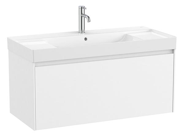 Conjunto Unik Ona (mueble base c/1 cajón y lavabo de FINECERAMIC) 1000x460x505 mm, blanco mate, (A851686509)