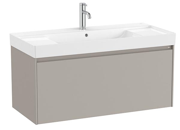 Conjunto Unik Ona (mueble base c/1 cajón y lavabo de FINECERAMIC) 1000x460x505 mm, gris mate, (A851686510)