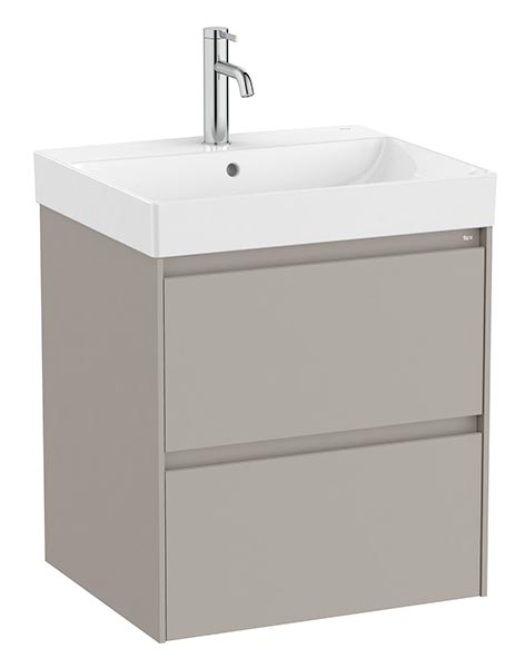 Conjunto Unik Ona (mueble base c/2 cajones y lavabo de FINECERAMIC) 550x460x645 mm, gris mate, (A851687510)