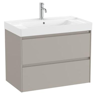 Conjunto Unik Ona (mueble base c/2 cajón cajones y lavabo centrado de FINECERAMIC) 800x460x645 mm, gris arena, (A851691510)