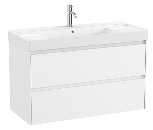 Conjunto Unik Ona (mueble base c/2 cajones y lavabo de FINECERAMIC) 1000x460x645 mm, blanco mate, (A851693509)