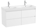 Conjunto Unik Ona (mueble base c/4 cajones y lavabo doble de FINECERAMIC) 1200x460x645 mm, blanco mate, (A851694509)