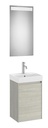 Conjunto Pack Ona (mueble base c/1 puerta, lavabo de FINECERAMIC y espejo LED) 400x320x645 mm, roble claro, (A851695512)