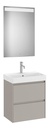 Conjunto Pack Ona (mueble base compacto c/2 cajones, lavabo FINECERAMIC y espejo LED) 550x460x645 mm, gris mate, (A851699510)