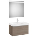 Conjunto Pack Ona (mueble base c/1 cajón, lavabo centrado de FINECERAMIC y espejo LED) 800x460x505 mm, olmo oscuro, (A851701511)