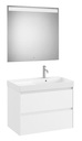 Conjunto Pack Ona (mueble base c/2 cajones, lavabo de FINECERAMIC dcha. y espejo LED) 800x460x645 mm, blanco mate, (A851706509)