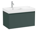 Conjunto Unik Ona (mueble base c/1 cajón y lavabo a la izquierda de FINECERAMIC) 800x460x505 mm, verde mate, (A851720513)