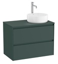 Mueble base Ona c/2 cajones, p/lavabo de sobre encimera a la derecha, 794x457x583 mm, verde mate, (A851727513)