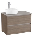 Mueble base Ona c/2 cajones, p/lavabo de sobre encimera a la izquierda, 794x457x583 mm, olmo oscuro, (A851729511)