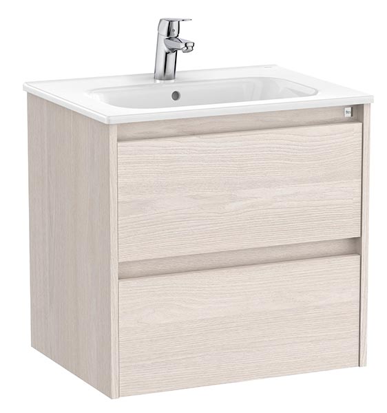 Conjunto Unik Tenet (mueble base c/2 cajones y lavabo) 585x460x565 mm, fresno nórdico, (A851775434)