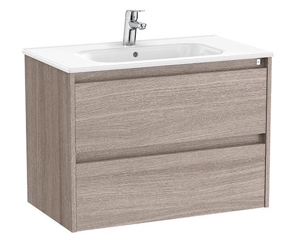 Conjunto Unik Tenet (mueble base c/2 cajones y lavabo) 785x460x565 mm, roble city texturizado, (A851777402)