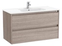 Conjunto Unik Tenet (mueble base c/2 cajones y lavabo) 985x460x565 mm, roble city texturizado, (A851778402)