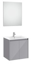 Conjunto Pack Tenet (mueble base c/2 puertas, lavabo, espejo y aplique LED) 585x460x565 mm, gris brillante, (A851783516)