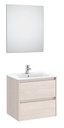 Conjunto Pack Tenet (mueble base c/2 cajones, lavabo, espejo y aplique LED) 585x460x565 mm, fresno nórdico, (A851785434)