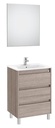 Conjunto Pack Tenet (mueble base c/3 cajones, lavabo, espejo y aplique LED) 585x460x740 mm, roble city texturizado, (A851789402)