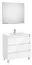 Conjunto Pack Tenet (mueble base c/3 cajones, lavabo, espejo y aplique LED) 785x460x740 mm, blanco brillo, (A851791806)