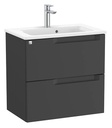 Conjunto Aleyda Unik (mueble base compacto c/2 cajones y lavabo) 605x380x565 mm, negro mate, (A851810523)