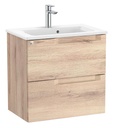 Conjunto Aleyda Unik (mueble base compacto c/2 cajones y lavabo) 605x380x565 mm, beige madera, (A851810524)
