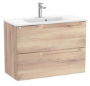 Conjunto Aleyda Unik (mueble base compacto c/2 cajones y lavabo) 805x380x565 mm, beige madera, (A851812524)