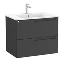 Conjunto Aleyda Unik (mueble base c/2 cajones y lavabo) 705x460x565 mm, negro mate, (A851814523)