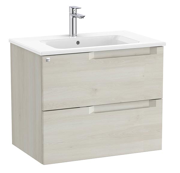 Conjunto Aleyda Unik (mueble base c/2 cajones y lavabo) 705x460x565 mm, blanco madera, (A851814525)