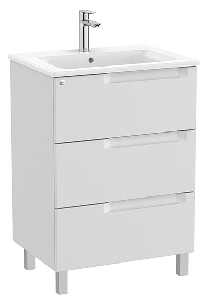 Conjunto Aleyda Unik (mueble base c/3 cajones y lavabo) 605x460x740 mm, gris piedra, (A851821514)